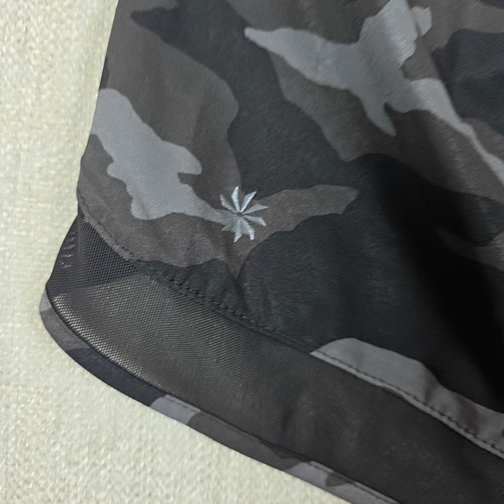 Athleta Shorts Womens Large Black Camo Printed Mesh Racer Run Lined Running 4 In - Picture 10 of 13